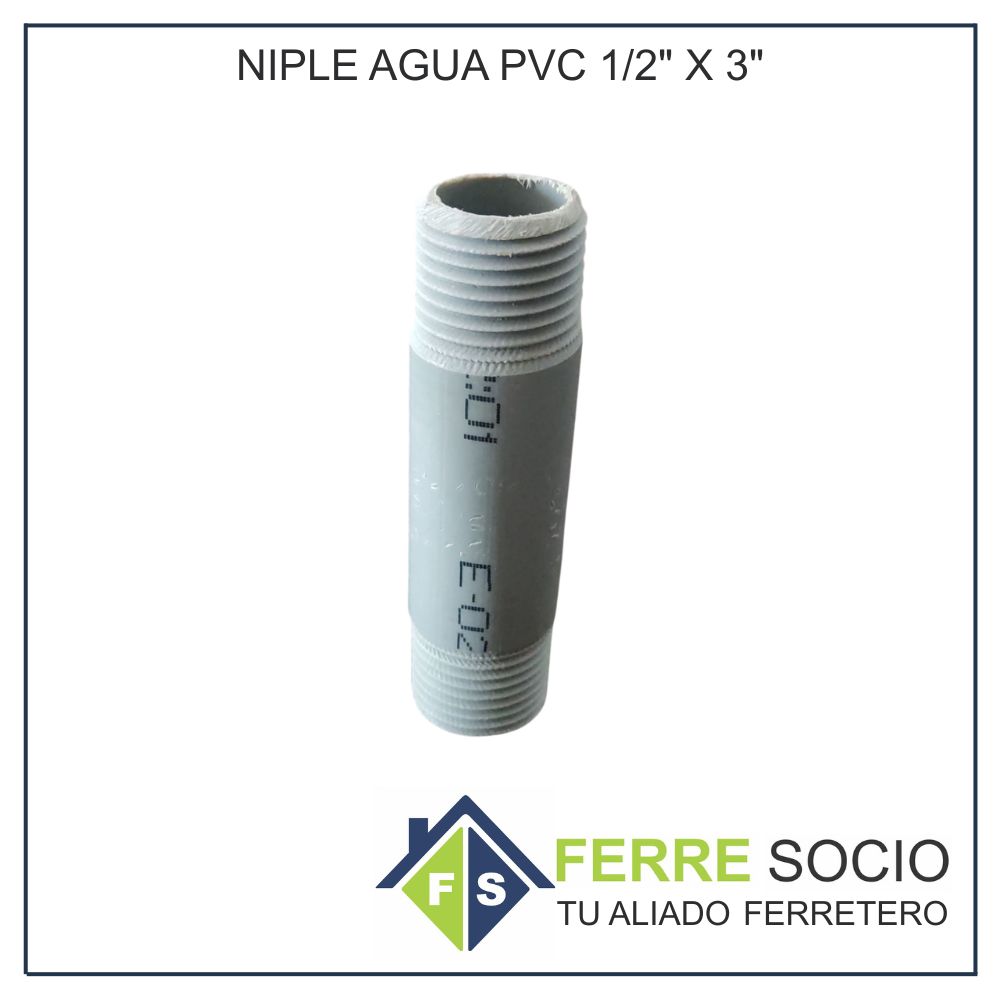 NIPLE AGUA PVC 1/2" X 3"