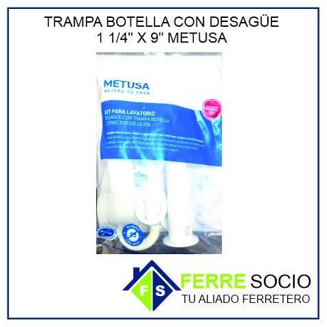TRAMPA BOTELLA CON DESAGUE 1 1.4X9 METUSA