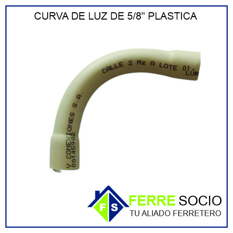 CURVA DE LUZ 5/8" PLASTICA - POR UNIDAD