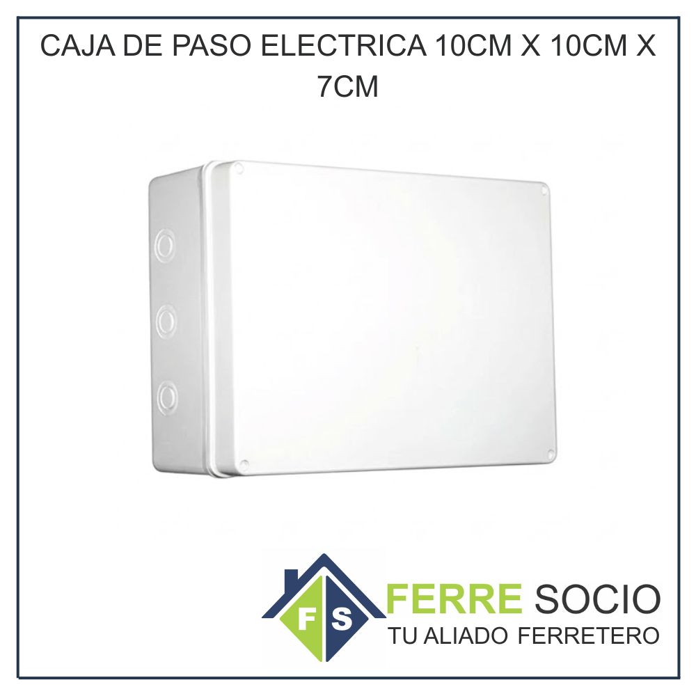 CAJA DE PASO ELECTRICA 10CM X 10CM X 7CM