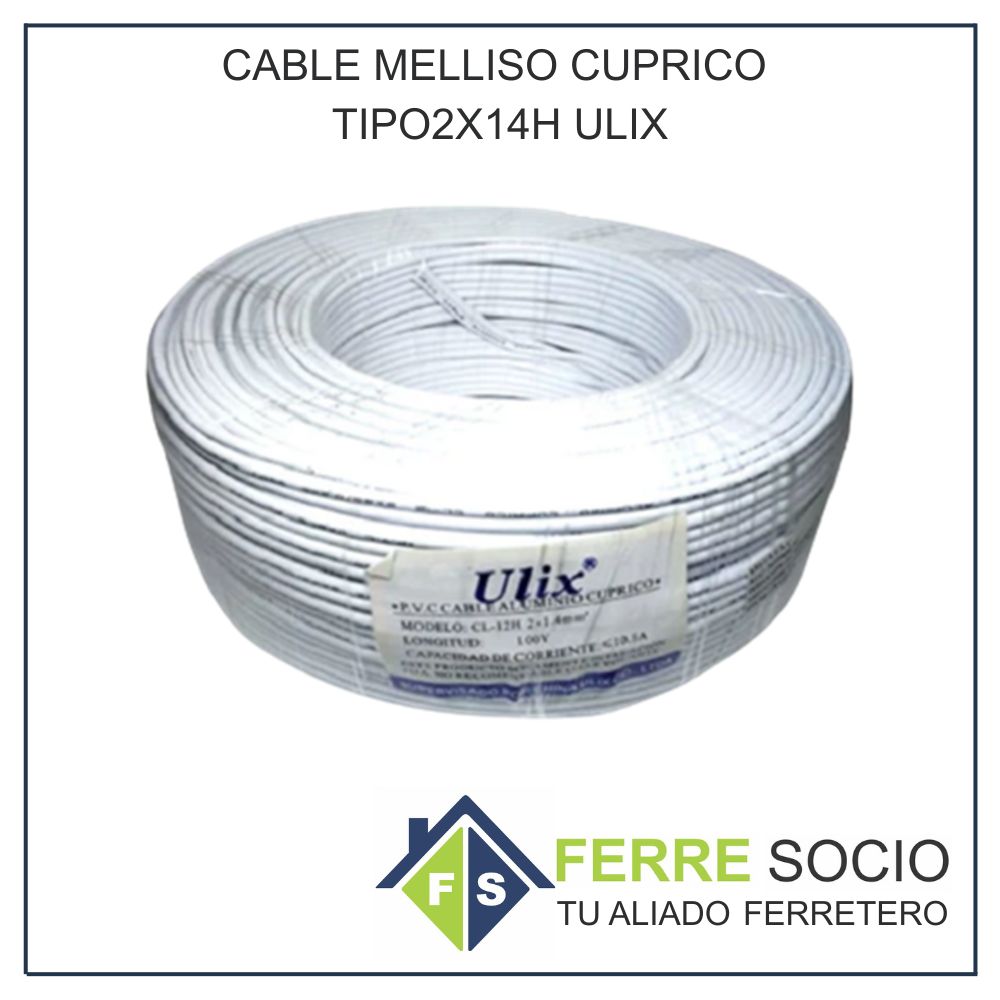 CABLE MELLISO CUPRICO TIPO 2X14H ULIX - PRECIO POR METRO LINEAL