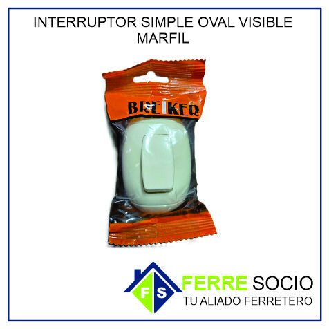 INTERRUPTOR SIMPLE OVAL VISIBLE MARFIL