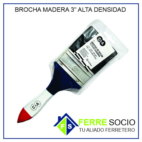 BROCHA MADERA 3" - ALTA DENSIDAD