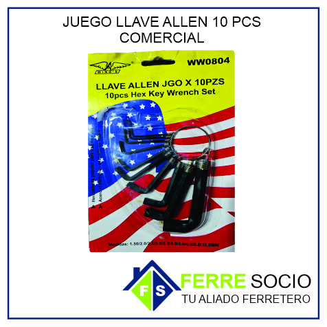 JUEGO LLAVE ALLEN 10 PCS COMERCIAL