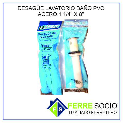 DESAGUE LAVATORIO BAÑO PVC ACERO 1 1/4X8