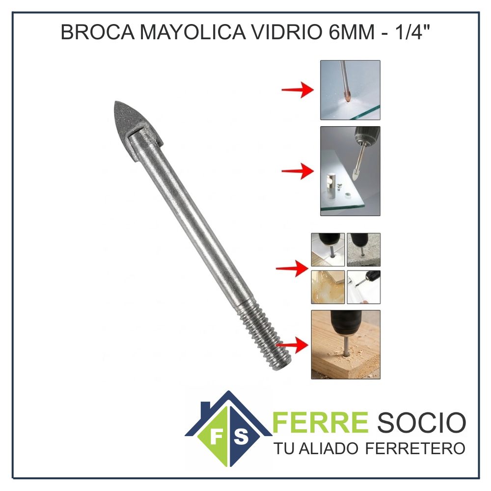BROCA MAYOLICA VIDRIO 6MM - 14
