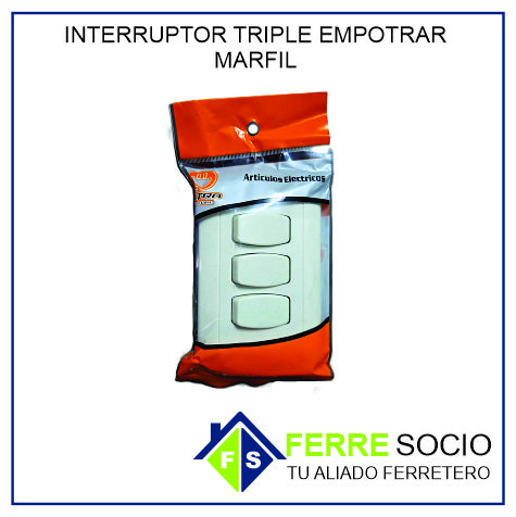 INTERRUPTOR TRIPLE EMPOTRAR MARFIL