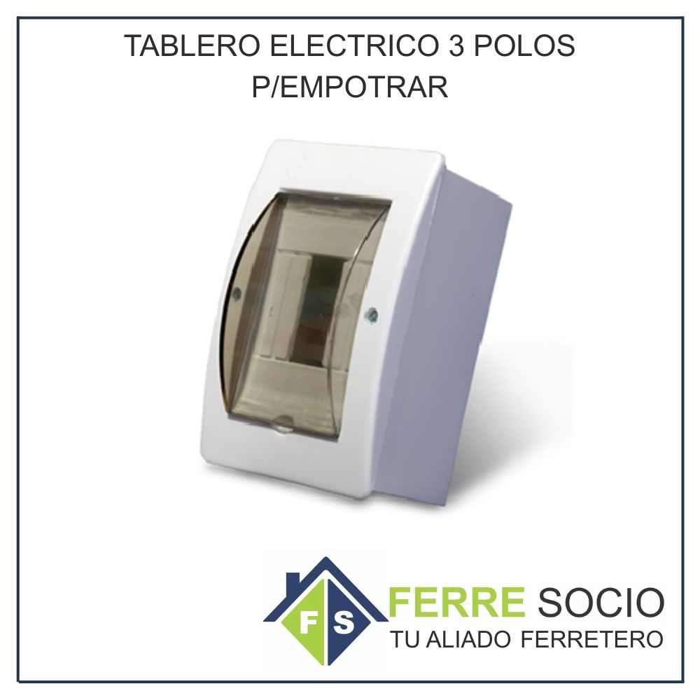 TABLERO ELECTRICO 3 POLOS P/EMPOTRAR