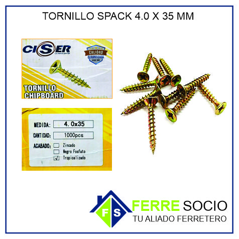 TORNILLO SPACK 4.0X35 MM POR UNIDAD