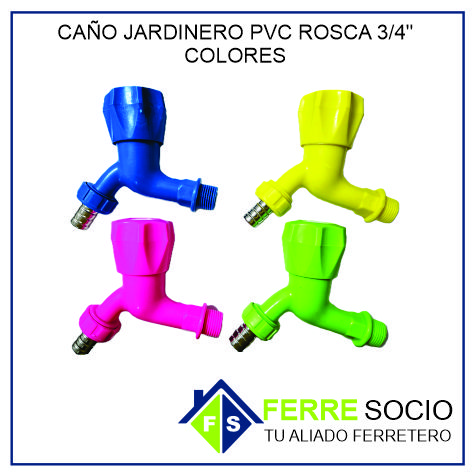 CAÑO JARDINERO PVC ROSCA 3.4 COLORES