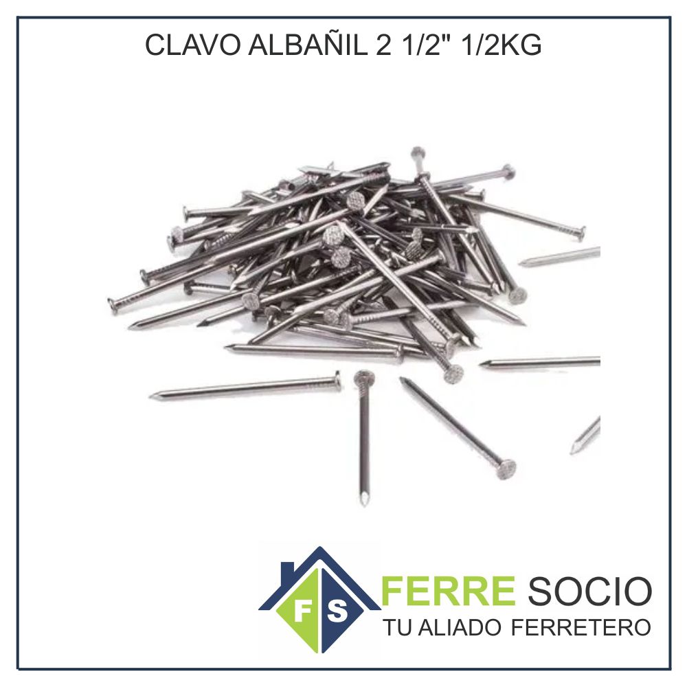 CLAVO ALBAÑIL 2 1/2" 1/2KG