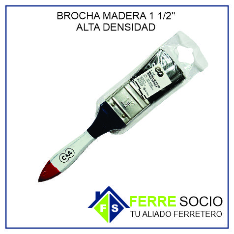 BROCHA MADERA 1½" - ALTA DENSIDAD