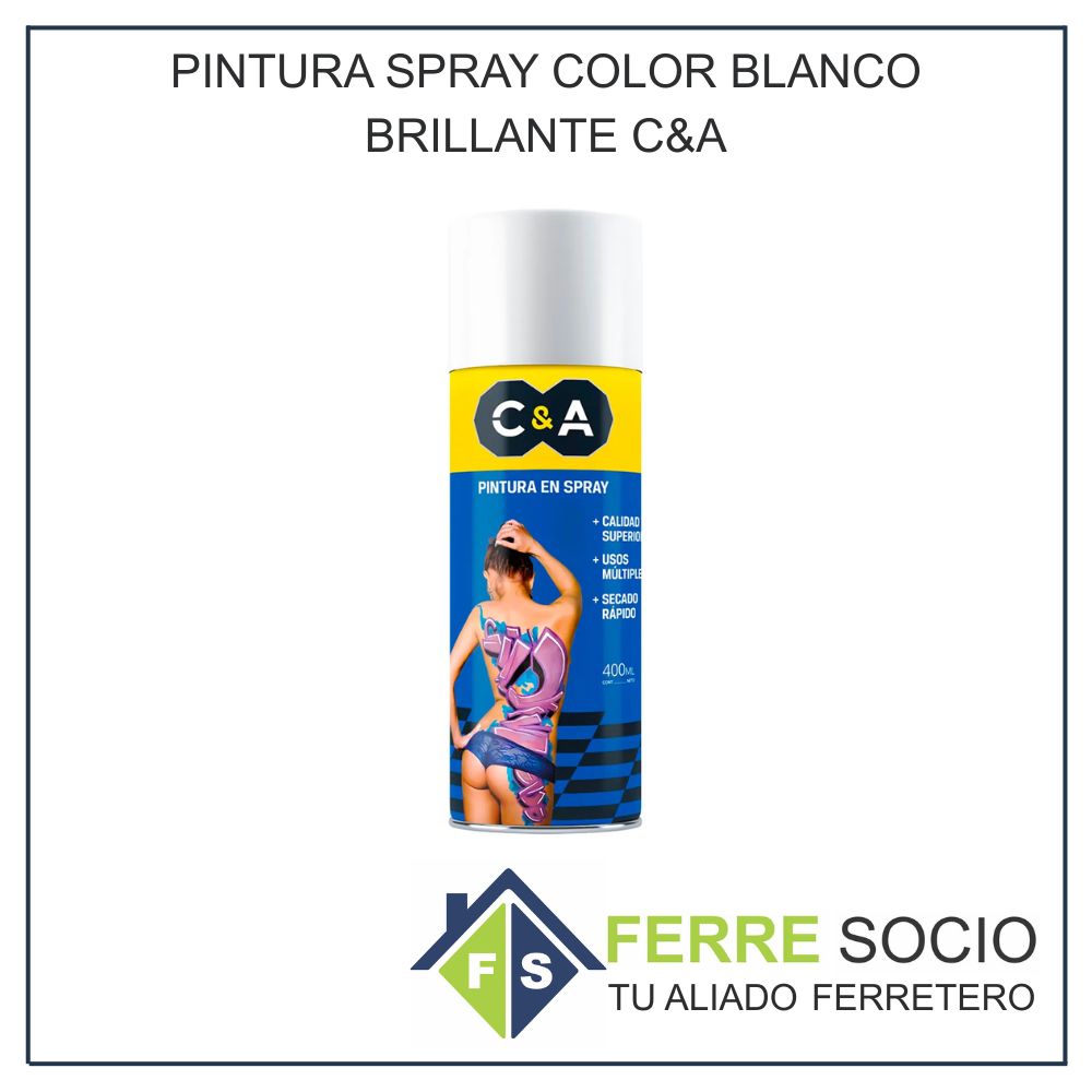 PINTURA SPRAY COLOR BLANCO BRILLANTE C&A