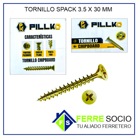 TORNILLO SPACK 3.5X30 MM POR UNIDAD