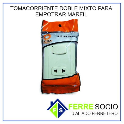 TOMACORRIENTE DOBLE MIXTO EMPOTRAR MARFIL