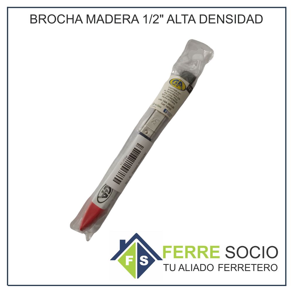 BROCHA MADERA 1/2" ALTA DENSIDAD