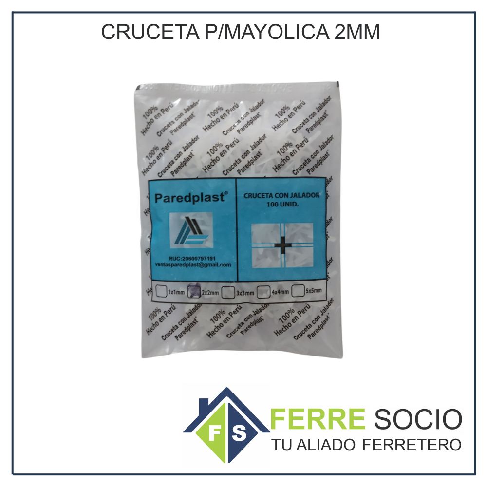 CRUCETA P/MAYOLICA 2MM 100U