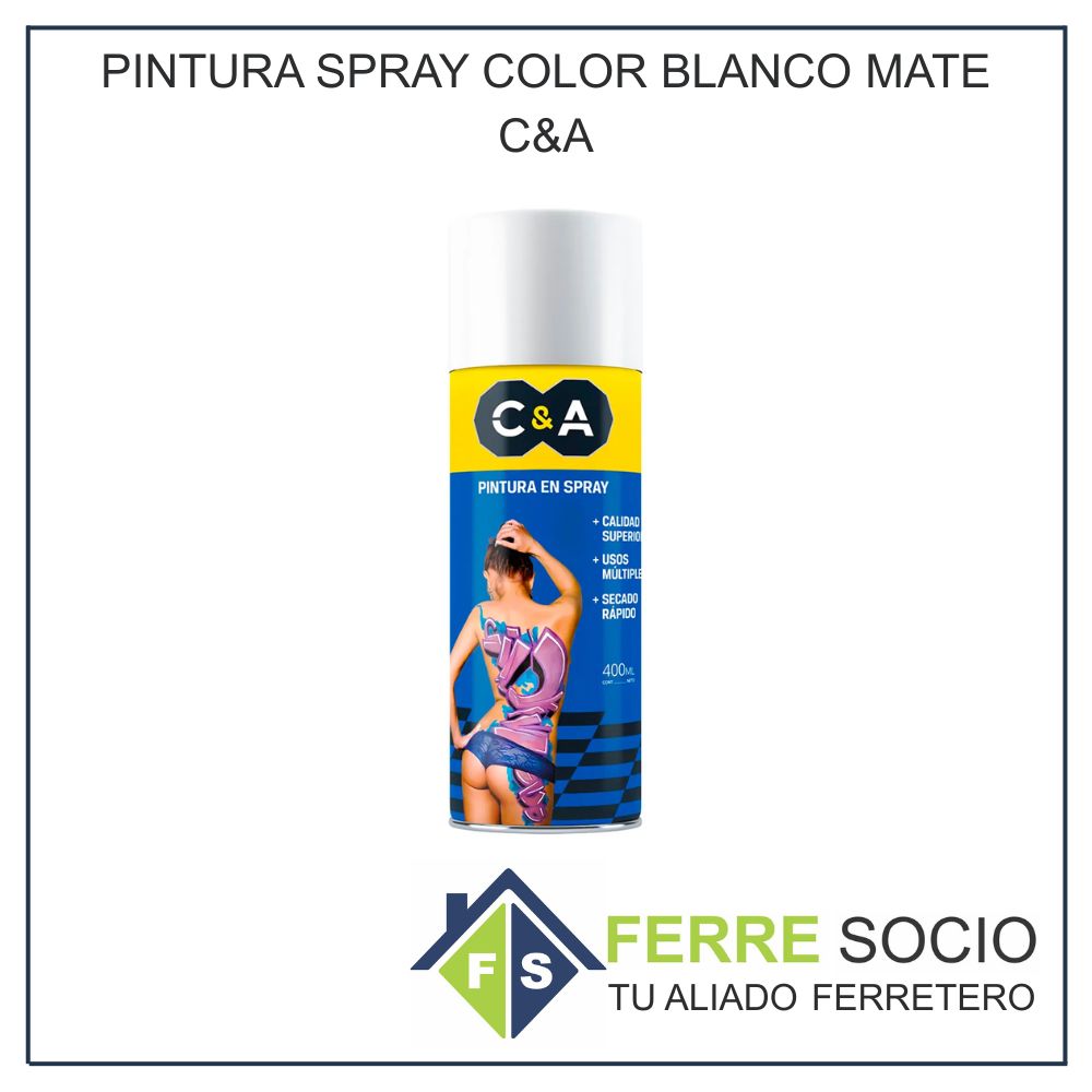 PINTURA SPRAY COLOR BLANCO MATE C&A
