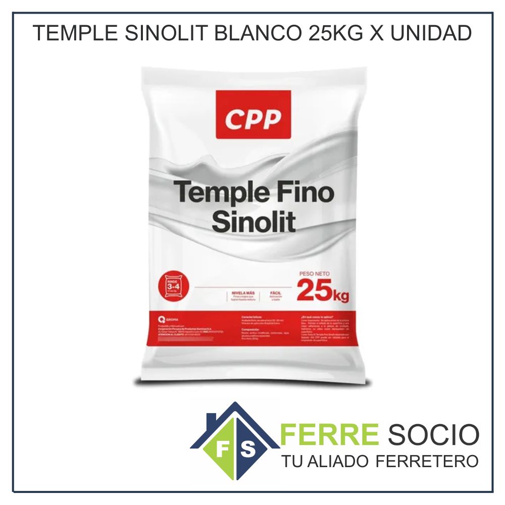 TEMPLE SINOLIT BLANCO 25KG X UNIDAD