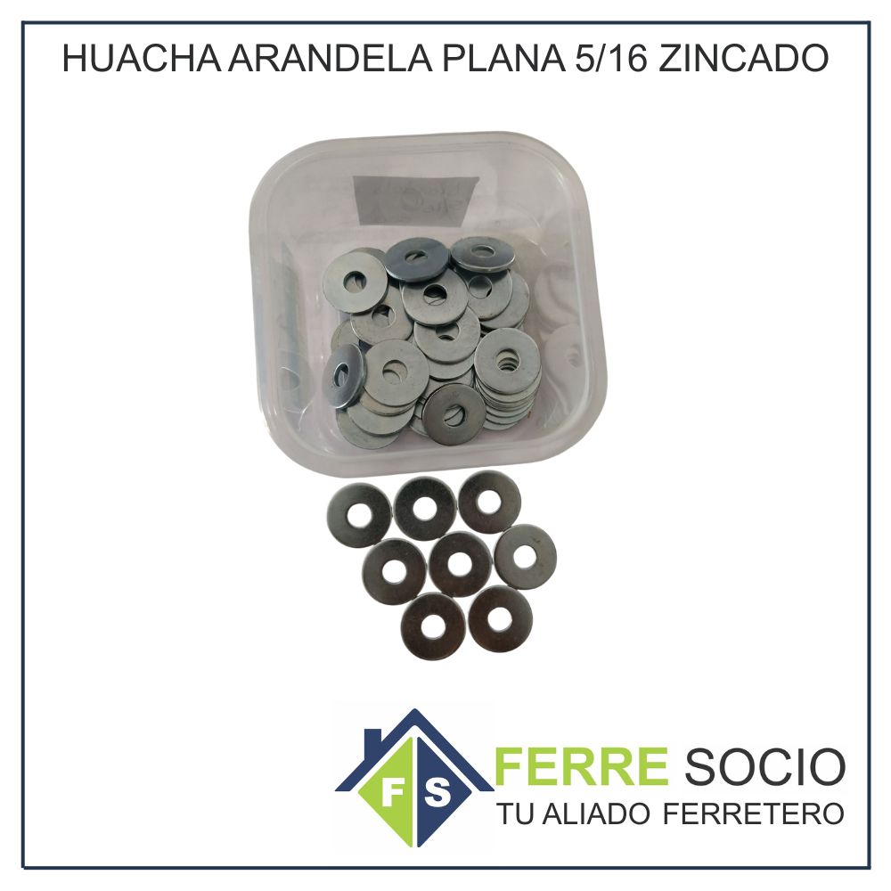HUACHA ARANDELA PLANA 5/16 ZINCADO