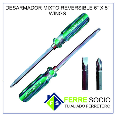 DESARMADOR MIXTO REVERSIBLE 6X5 WINGS