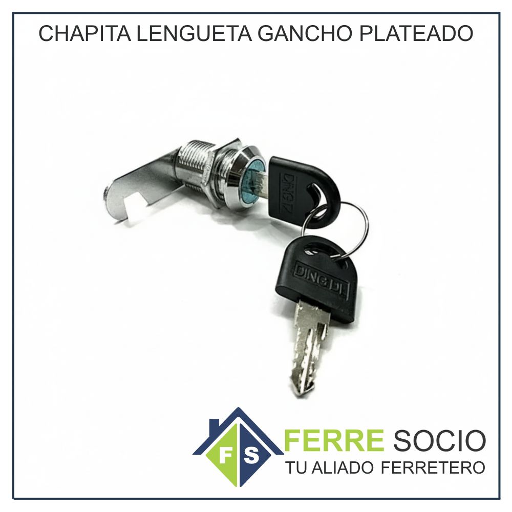 CHAPITA LENGUETA GANCHO PLATEADO - POR UNIDAD