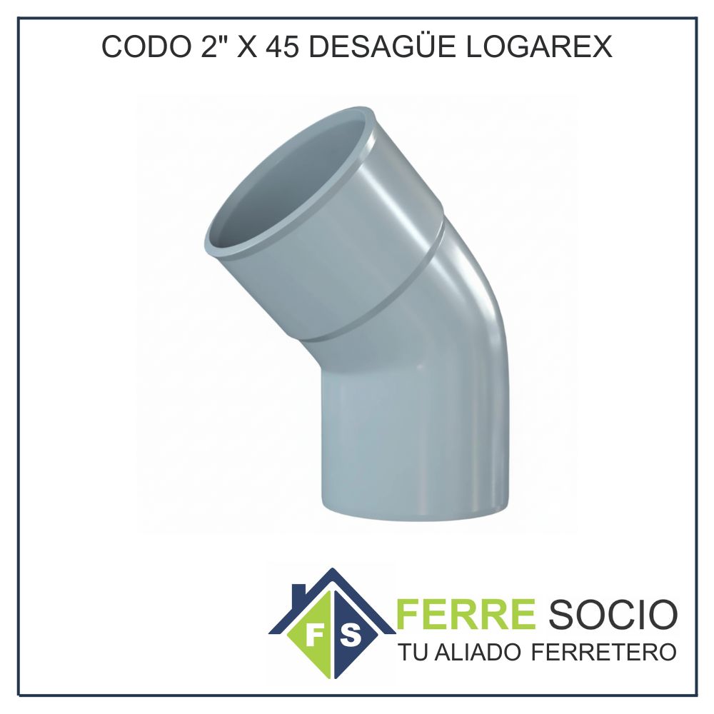 CODO 2" X 45 DESAGÜE LOGAREX
