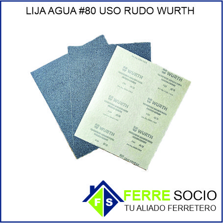 LIJA AGUA #80 USO RUDO WURTH