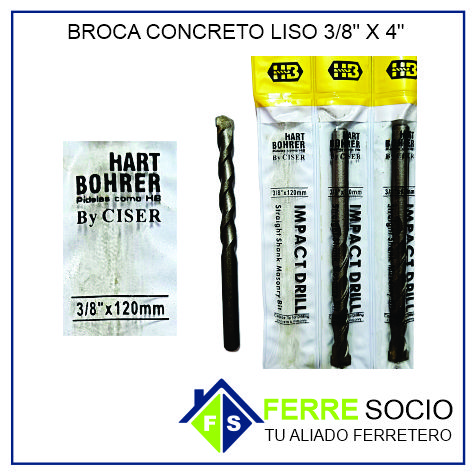BROCA CONCRETO LISO 3/8 X 4"