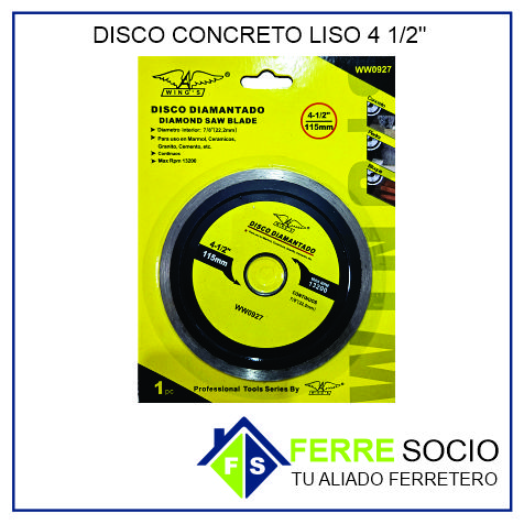 DISCO CONCRETO LISO 4 1/2"