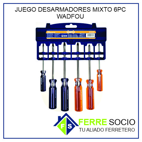 JUEGO DESARMADORES MIXTO 6PC WADFOU