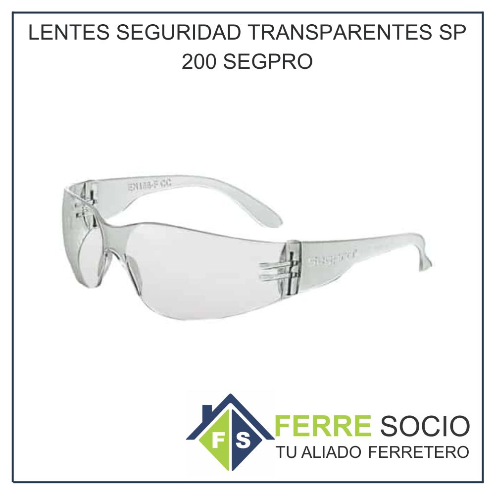 LENTES SEGURIDAD TRANSPARENTES SP 200 SEGPRO
