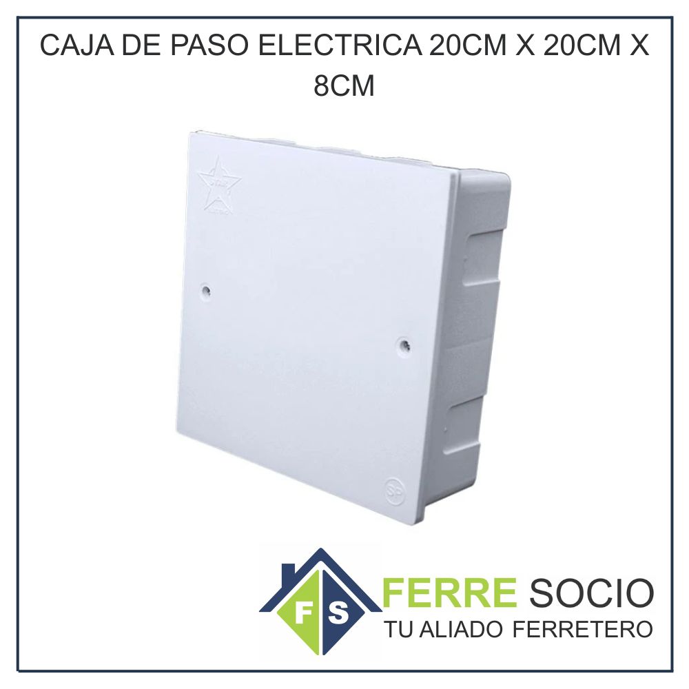 CAJA DE PASO ELECTRICA 20CM X 20CM X 8CM