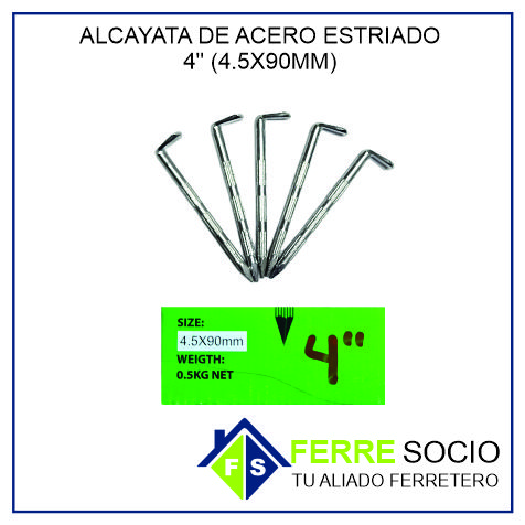 ALCAYATA DE ACERO ESTRIADO 4" (4.5X90MM) POR UNIDAD