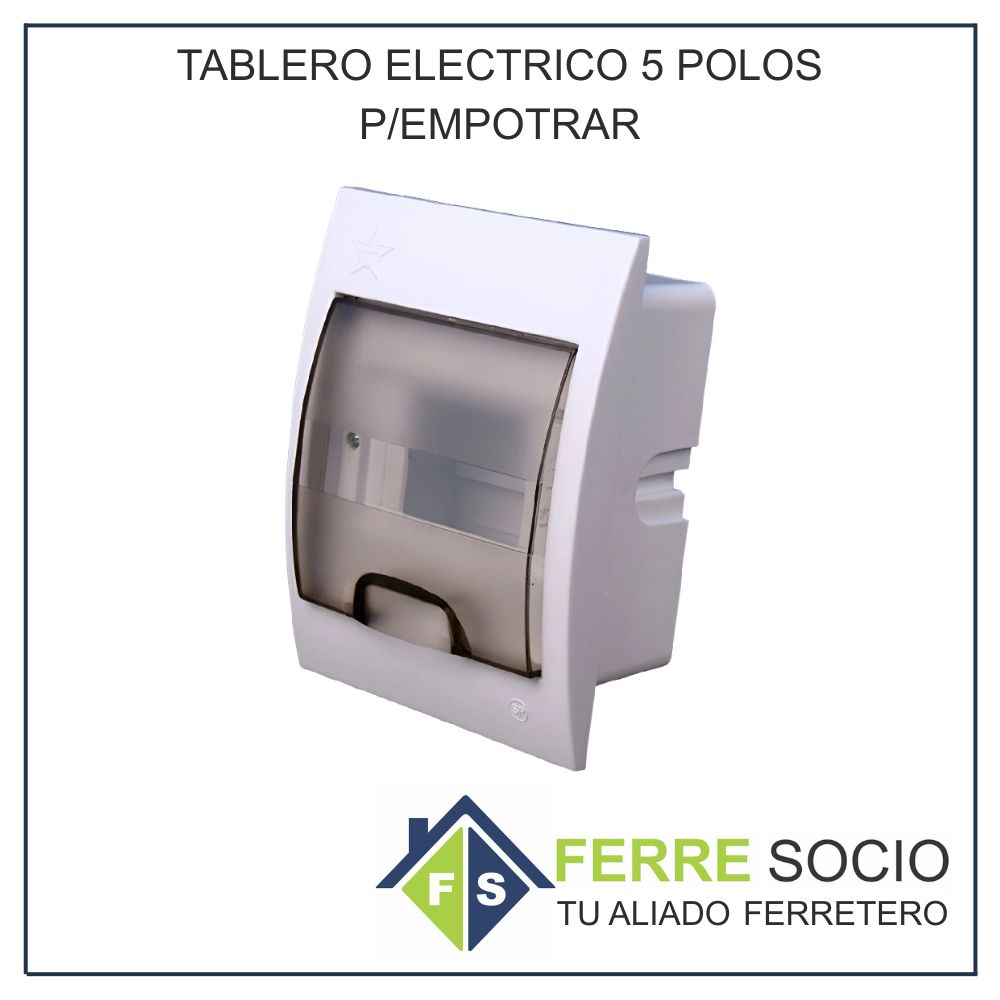 TABLERO ELECTRICO 5 POLOS P/EMPOTRAR