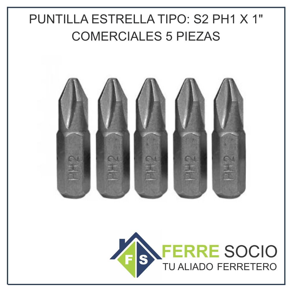 PUNTILLA ESTRELLA TIPO: S2 PH1 X 1" COMERCIALES 5 PIEZAS