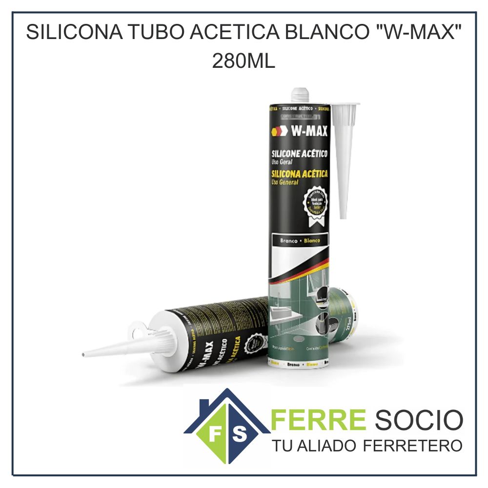 SILICONA TUBO ACETICA BLANCO "W-MAX" 280ML