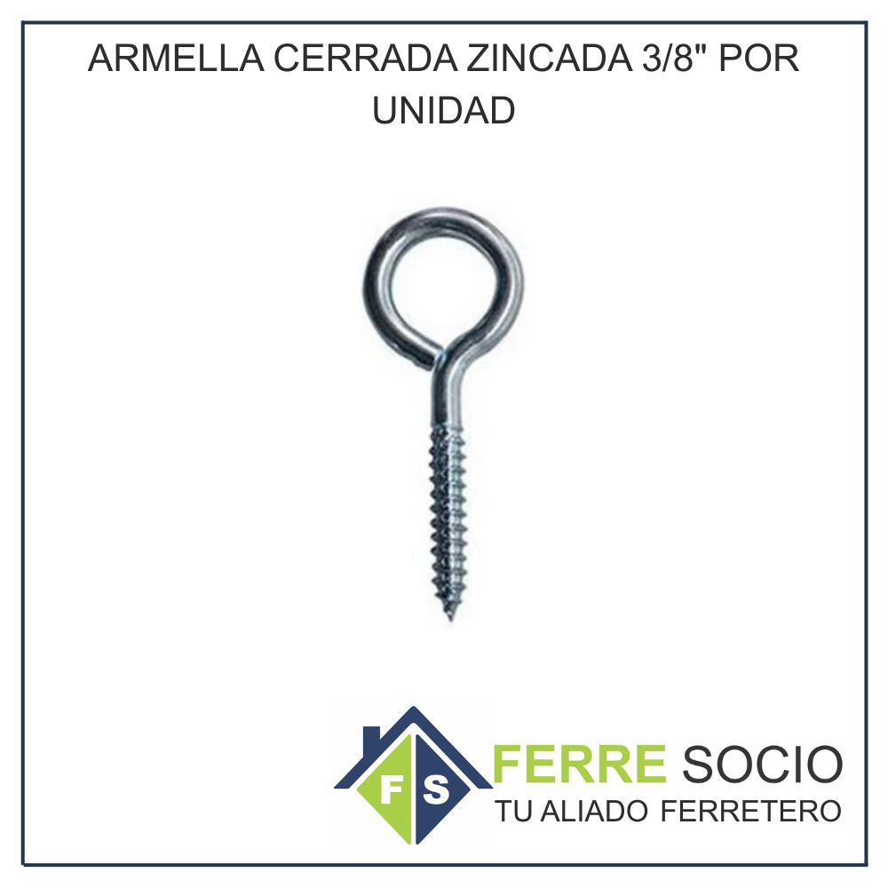 ARMELLA CERRADA ZINCADA 3/8 POR UNIDAD
