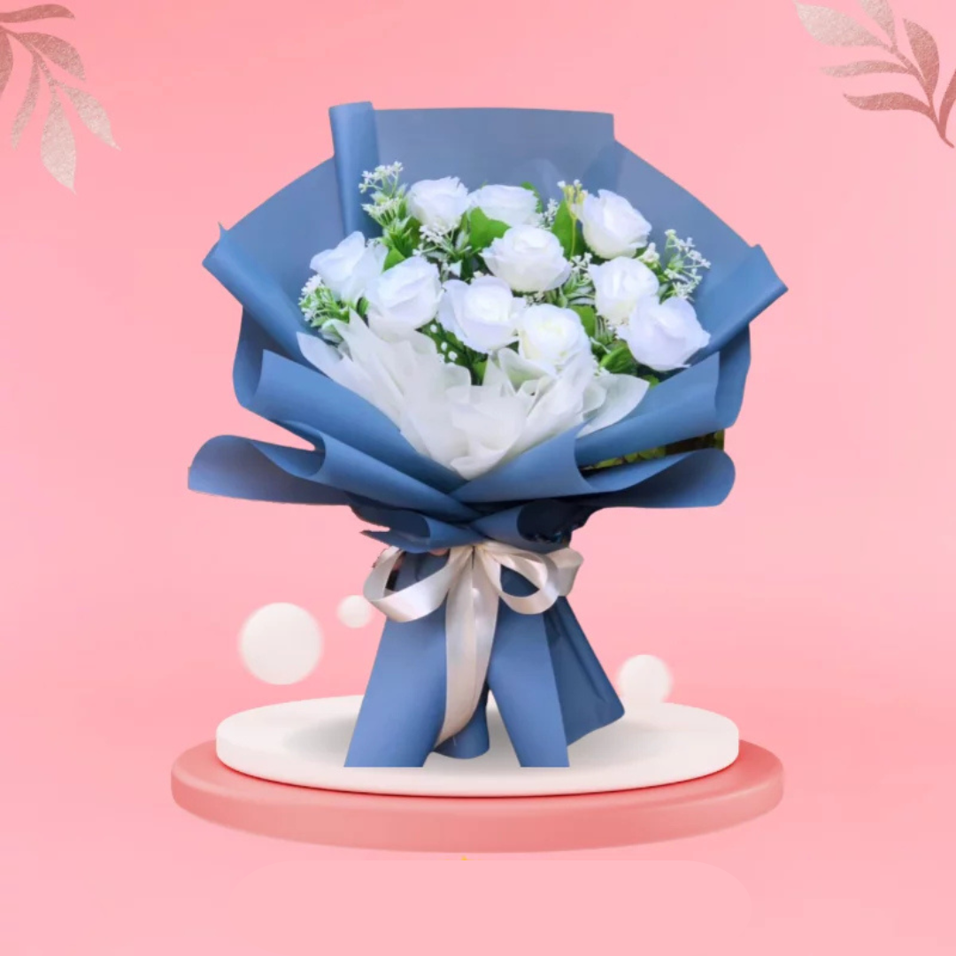 Elegant White Rose Bouquet