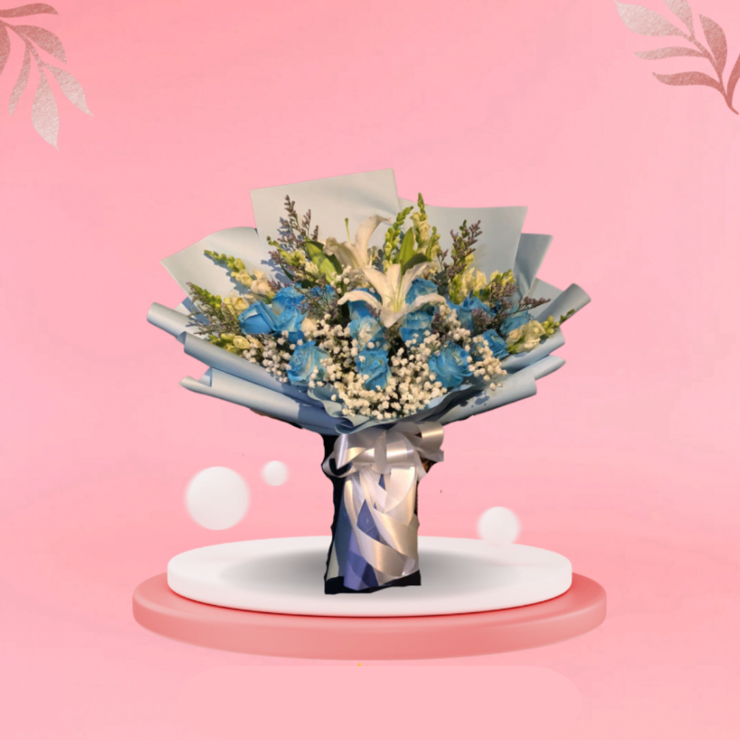 Elegant Blue Blossom Bouquet