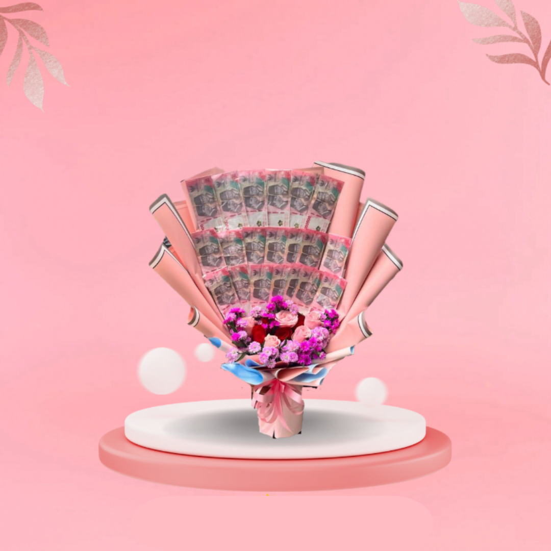 Money and Flower Bouquet