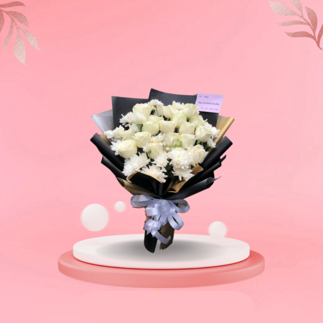 Elegant White Rose Bouquet