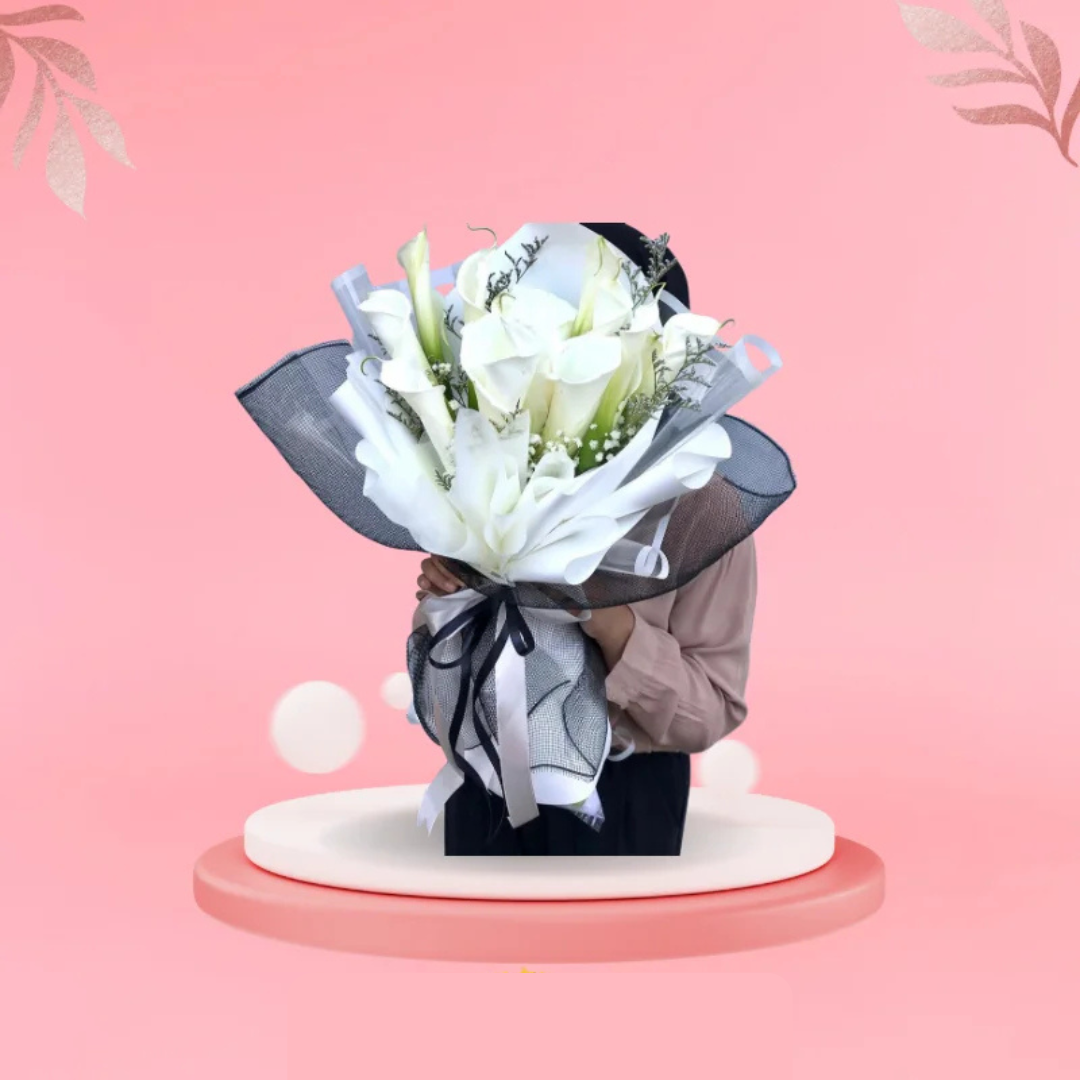 Elegant White Lily Bouquet