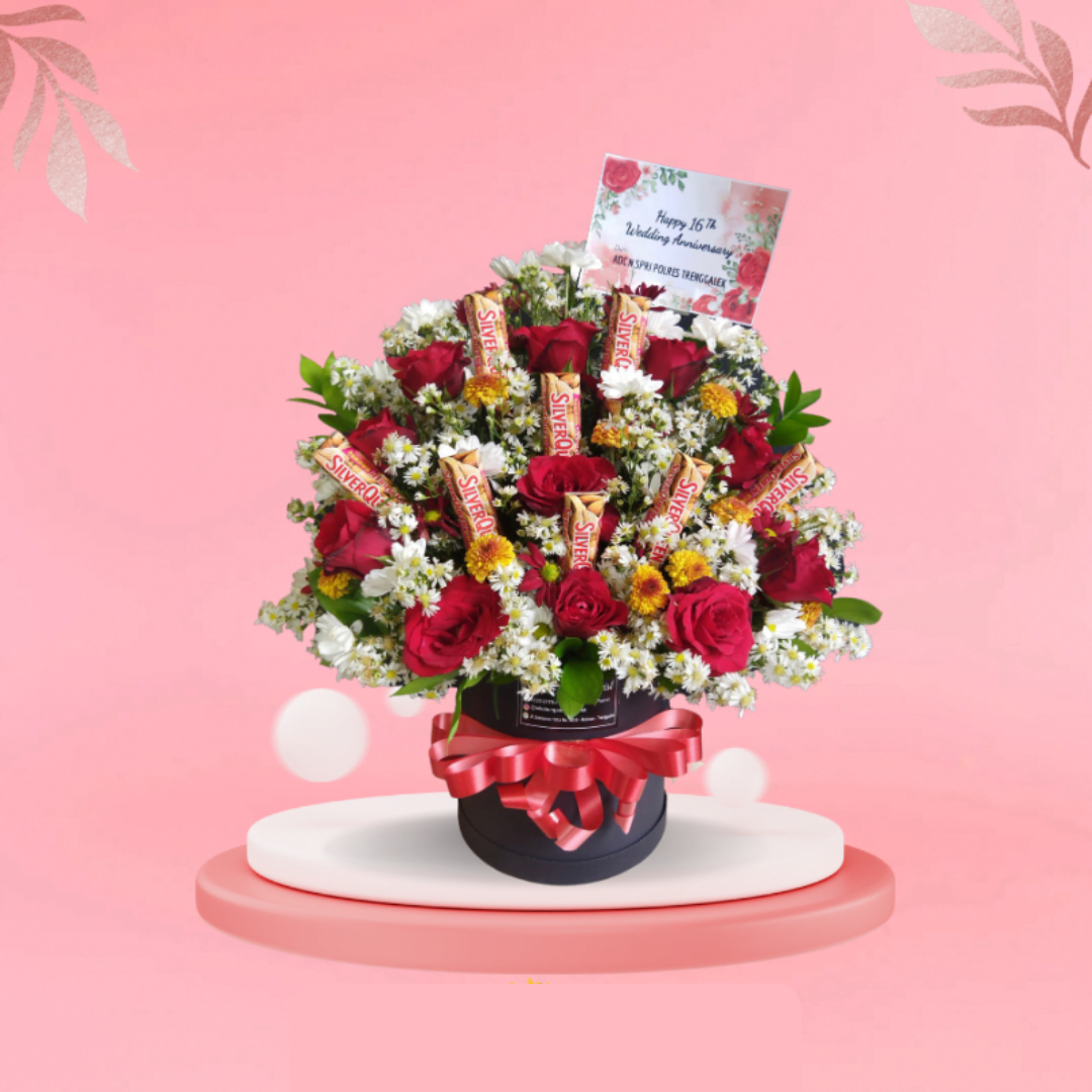 Chocolate and Rose Flower Arrangement