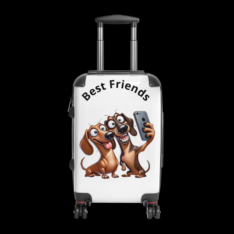 Hard sided suitcase Best Friend Dachshund pups