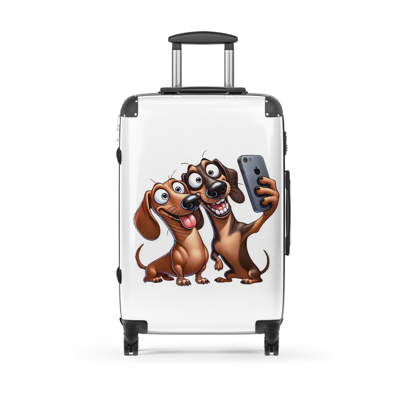 Hard sided suitcase Best Friend Dachshund pups
