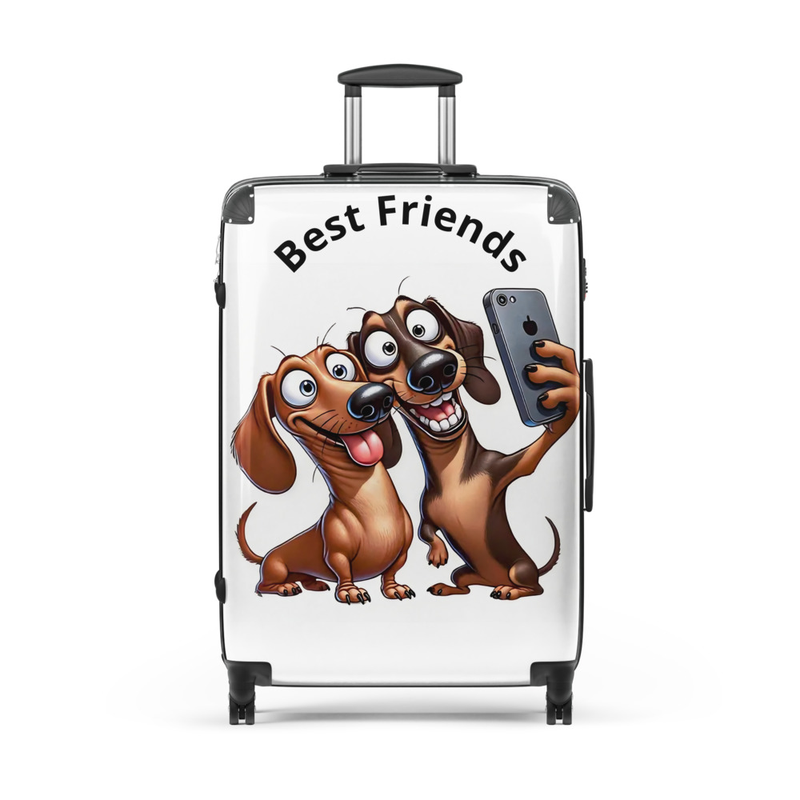 Hard sided suitcase Best Friend Dachshund pups