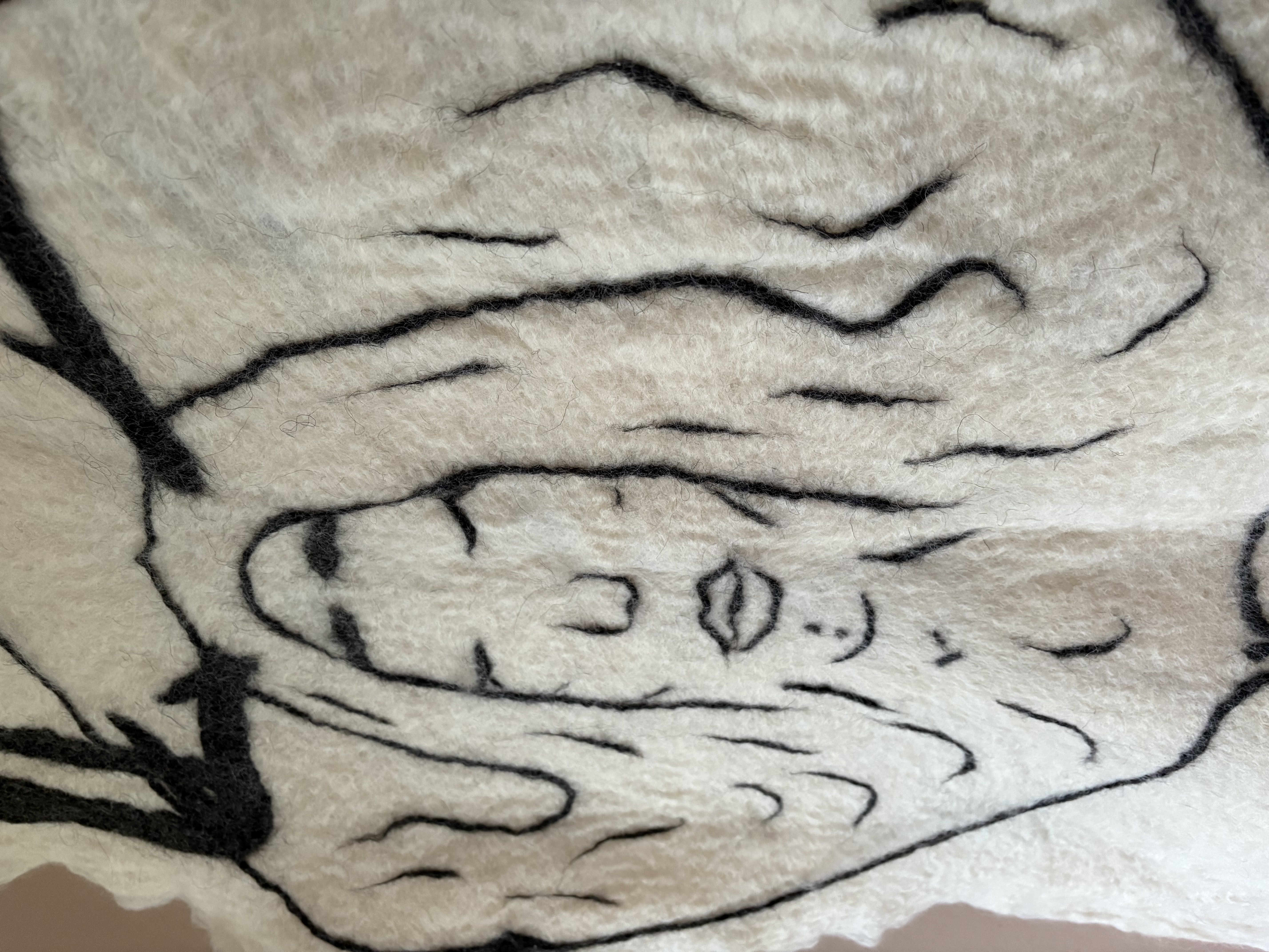 The Deer Woman - Felted Wool Tapestry