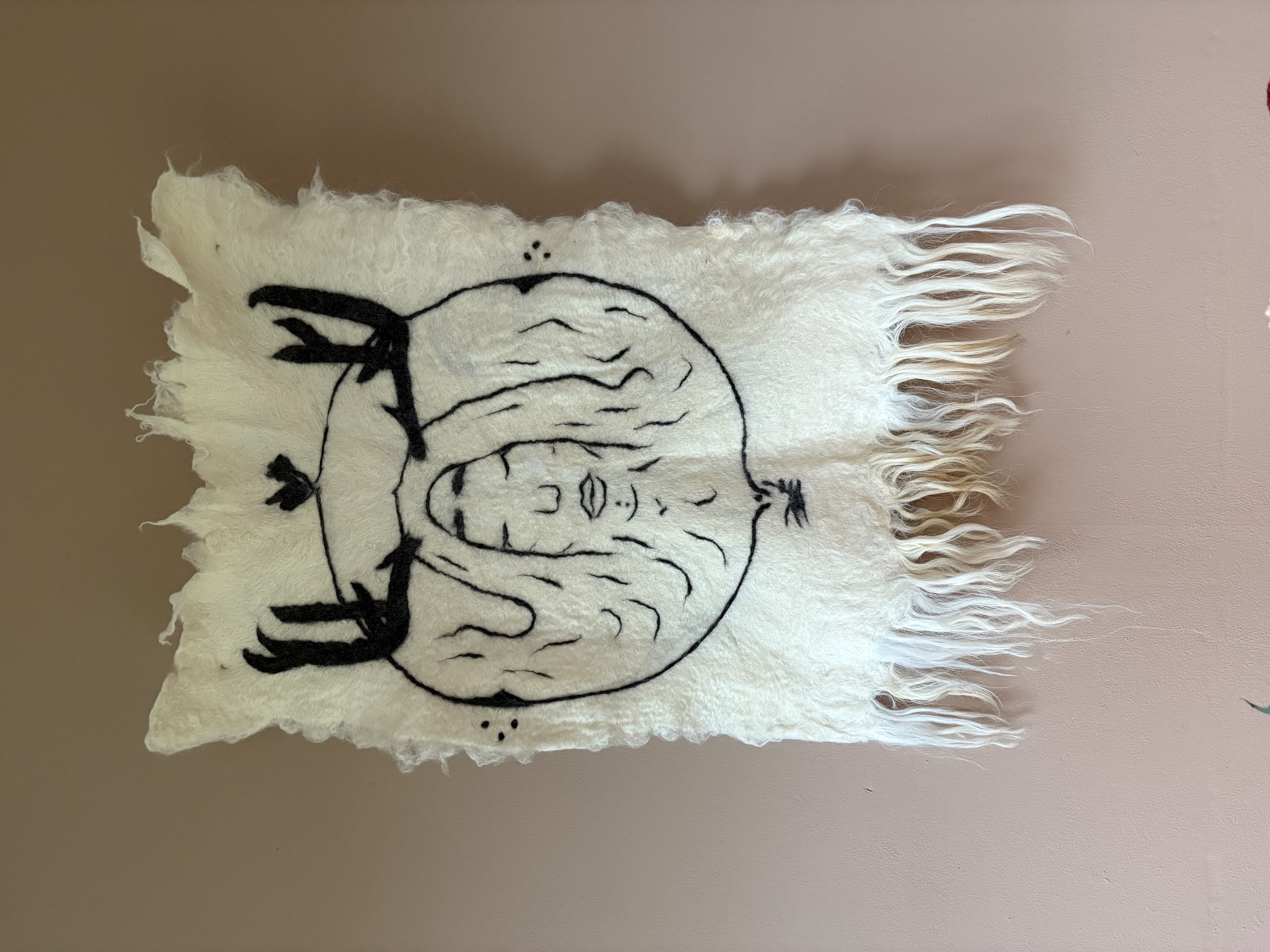 The Deer Woman - Felted Wool Tapestry