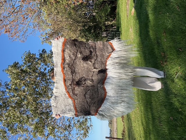 Arc of the Meadow - Handmade Felted Wool Tapestry